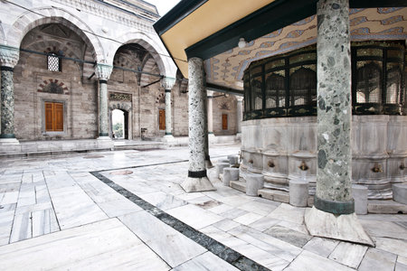 The Blue Mosque or Sultan Ahmet Mosque of Istanbul, colorful sunset view, Turkeyの写真素材