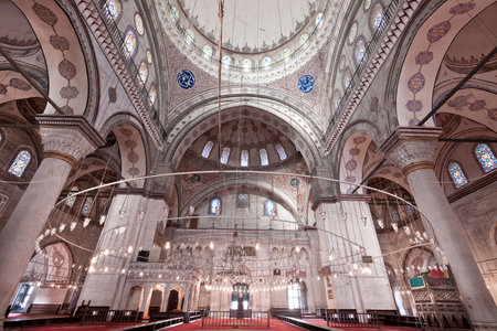 The Blue Mosque or Sultan Ahmet Mosque of Istanbul, colorful sunset view, Turkeyの写真素材