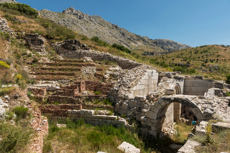 Sagalassos Ancient City. View of the surviving ruins of the Roman building in the ancient city of Sagalassos in Turkey's Burdur province.の写真素材