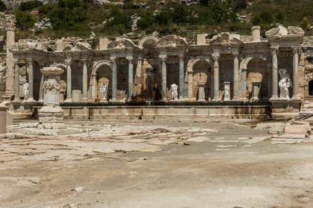 Sagalassos Ancient City. View of the surviving ruins of the Roman building in the ancient city of Sagalassos in Turkey's Burdur province.の写真素材
