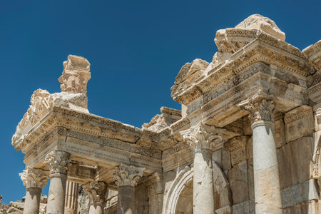 Sagalassos Ancient City. View of the surviving ruins of the Roman building in the ancient city of Sagalassos in Turkey's Burdur province.の写真素材