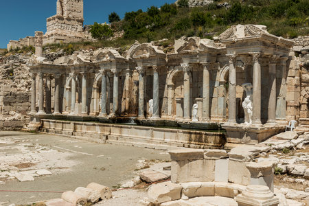 Sagalassos Ancient City. View of the surviving ruins of the Roman building in the ancient city of Sagalassos in Turkey's Burdur province.の写真素材