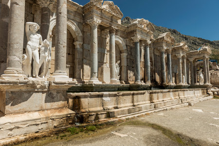 Sagalassos Ancient City. View of the surviving ruins of the Roman building in the ancient city of Sagalassos in Turkey's Burdur province.の写真素材
