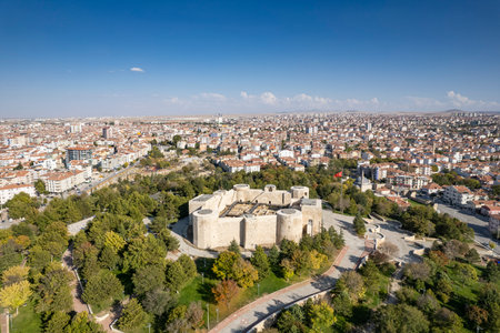 The Karaman Castle, located in Karaman city center, is considered to be built at the end of 11.century and completed in the beginning of 12.centuryの写真素材