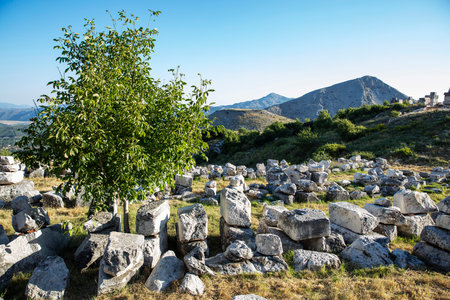 Sagalassos Ancient City. View of the surviving ruins of the Roman building in the ancient city of Sagalassos in Turkey's Burdur province.の写真素材
