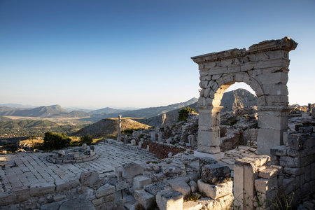 Sagalassos Ancient City. View of the surviving ruins of the Roman building in the ancient city of Sagalassos in Turkey's Burdur province.の写真素材