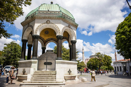German Fountain in Sultan Ahmed Park. German Emperor II. It is Wilhelm's gift to Sultana. Built in Germany and installed in Istanbul in 1901の写真素材