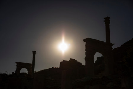 Sagalassos Ancient City. View of the surviving ruins of the Roman building in the ancient city of Sagalassos in Turkey's Burdur province.の写真素材