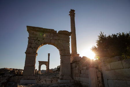 Sagalassos Ancient City. View of the surviving ruins of the Roman building in the ancient city of...