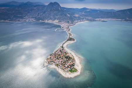 Lake Egirdir of Turkey is located in the Isparta province. It is also known as the 'seven colored lake' due to its daily and seasonal differentiations in itsの写真素材