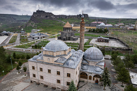 Eastern Anatolia, Turkey. Cityscape of the Kars town in Kars provinceの写真素材