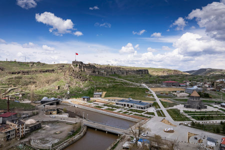 Eastern Anatolia, Turkey. Cityscape of the Kars town in Kars provinceの写真素材