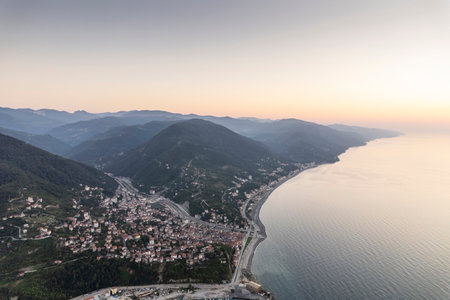 A view from the town of inebolu in Kastamonu, Turkey.の写真素材