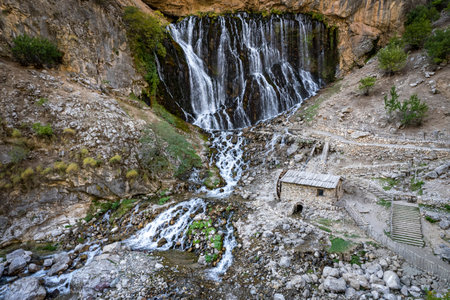 Located in Aladaglar National Park, it is Turkey's largest waterfall. KapuzbaÅÄ± waterfalls.の写真素材