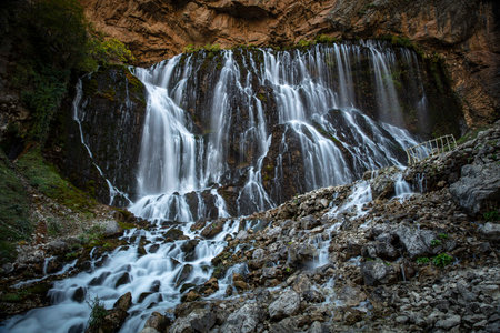 Located in Aladaglar National Park, it is Turkey's largest waterfall. KapuzbaÅÄ± waterfalls.の写真素材