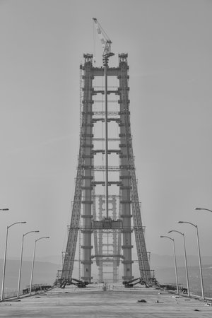 The Osmangazi Bridge (Turkish: Osman Gazi KÃ¶prÃ¼) is a suspension bridge of Turkey.の写真素材
