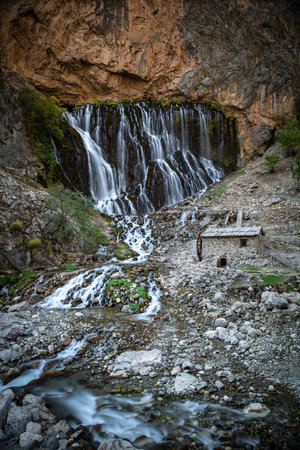 Located in Aladaglar National Park, it is Turkey's largest waterfall. KapuzbaÅÄ± waterfalls.の写真素材