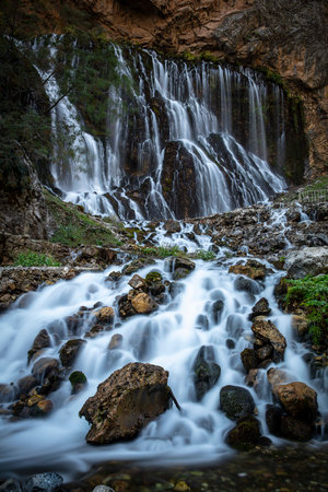 Located in Aladaglar National Park, it is Turkey's largest waterfall. KapuzbaÅÄ± waterfalls.の写真素材