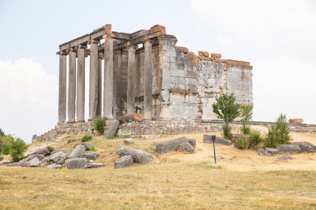 Aizonai ancient city ruins with Zeus temple. Aizanoi ancient city in Cavdarhisar, Kutahya, Turkey.の写真素材