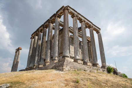 Aizonai ancient city ruins with Zeus temple. Aizanoi ancient city in Cavdarhisar, Kutahya, Turkey.の写真素材