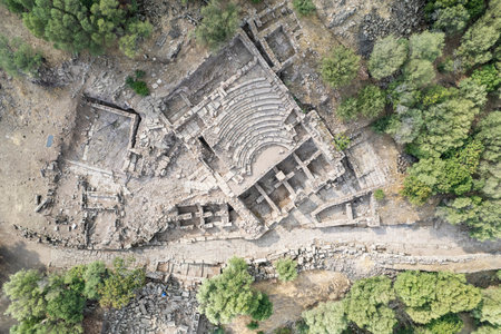Aigai Ancient City ruins, the city is one of the 12 Aiol cities in Western Anatolia.の写真素材