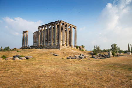 Aizonai ancient city ruins with Zeus temple. Aizanoi ancient city in Cavdarhisar, Kutahya, Turkey.の写真素材