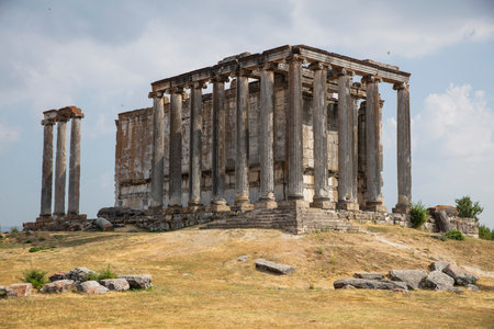 Aizonai ancient city ruins with Zeus temple. Aizanoi ancient city in Cavdarhisar, Kutahya, Turkey.の写真素材