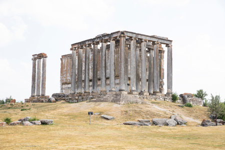 Aizonai ancient city ruins with Zeus temple. Aizanoi ancient city in Cavdarhisar, Kutahya, Turkey.の写真素材