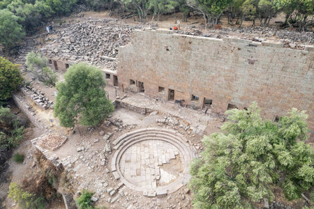 Aigai Ancient City ruins, the city is one of the 12 Aiol cities in Western Anatolia.の写真素材