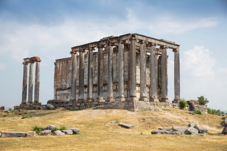 Aizonai ancient city ruins with Zeus temple. Aizanoi ancient city in Cavdarhisar, Kutahya, Turkey.の写真素材
