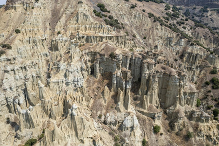 Kula Fairy Chimneys, Kula Geopark at Manisa, Turkey. Kula Volcanic Geopark, also known as Kuladoccia (Kuladokya).の写真素材