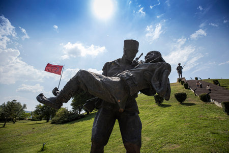 Dumlupinar Martyrdom in Dumlupinar, Kutahya, Turkey.の写真素材