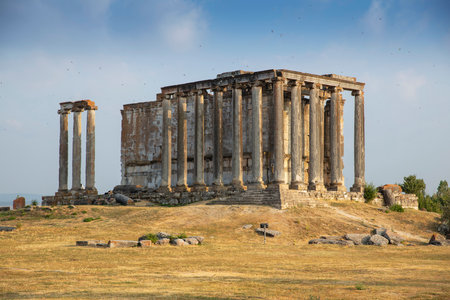 Aizonai ancient city ruins with Zeus temple. Aizanoi ancient city in Cavdarhisar, Kutahya, Turkey.の写真素材