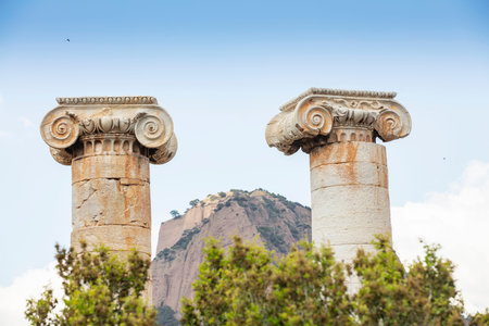 The Temple of Artemis. Sardes (Sardis) Ancient city. Manisa, Turkey. UNESCO World Heritage Tentative List. The most visited ancient buildings in Turkey.の写真素材