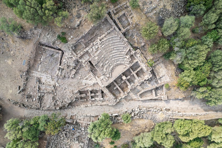 Aigai Ancient City ruins, the city is one of the 12 Aiol cities in Western Anatolia.の写真素材