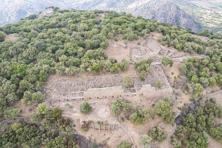 Aigai Ancient City ruins, the city is one of the 12 Aiol cities in Western Anatolia.の写真素材