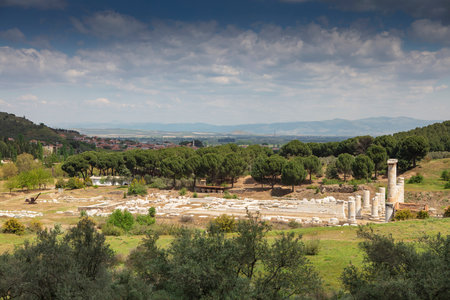The Temple of Artemis. Sardes (Sardis) Ancient city. Manisa, Turkey. UNESCO World Heritage Tentative List. The most visited ancient buildings in Turkey.の写真素材