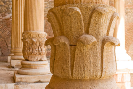 Ancient City Sardes (Sardis) Ancient City with gymnasium and synagogue ruins and columns in Manisa.の写真素材
