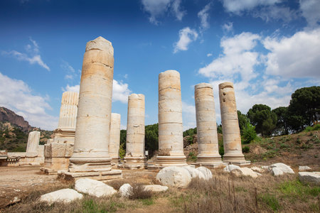 The Temple of Artemis. Sardes (Sardis) Ancient city. Manisa, Turkey. UNESCO World Heritage Tentative List. The most visited ancient buildings in Turkey.の写真素材