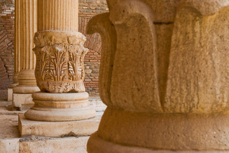 Ancient City Sardes (Sardis) Ancient City with gymnasium and synagogue ruins and columns in Manisa.