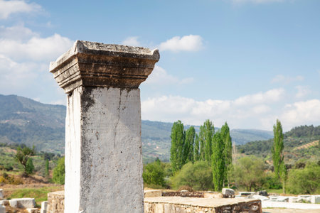 The Temple of Artemis. Sardes (Sardis) Ancient city. Manisa, Turkey. UNESCO World Heritage Tentative List. The most visited ancient buildings in Turkey.の写真素材