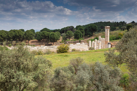 The Temple of Artemis. Sardes (Sardis) Ancient city. Manisa, Turkey. UNESCO World Heritage Tentative List. The most visited ancient buildings in Turkey.の写真素材