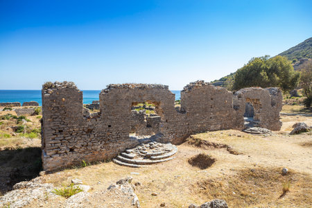 Ruins of Anamurium Ancient City in Anamur Town, Turkeyの写真素材