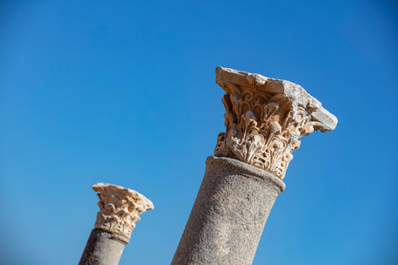 Ruins of Anamurium Ancient City in Anamur Town, Turkeyの写真素材