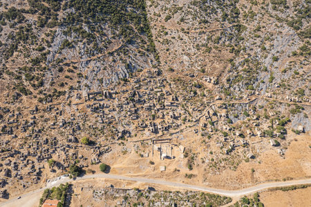 Ruins of Anamurium Ancient City in Anamur Town, Turkey