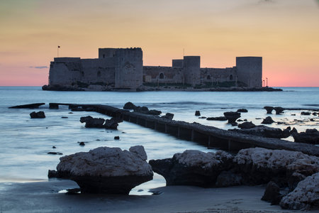 The maiden's castle at twilight blue hour - Mersin, Turkey