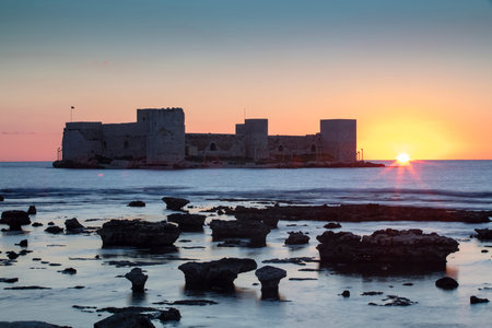 The maiden's castle at twilight blue hour - Mersin, Turkey