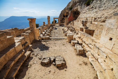 Alahan Monastery is a complex of fifth century buildings located in the mountains of Isauria in southern Asia Minor.Mut district of Mersin province,Turkey.の写真素材