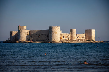 The maiden's castle at twilight blue hour - Mersin, Turkey