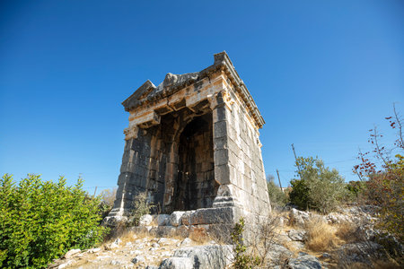 The ruined Roman tombs of Imbriogion, Dermicili, Southern Turkey